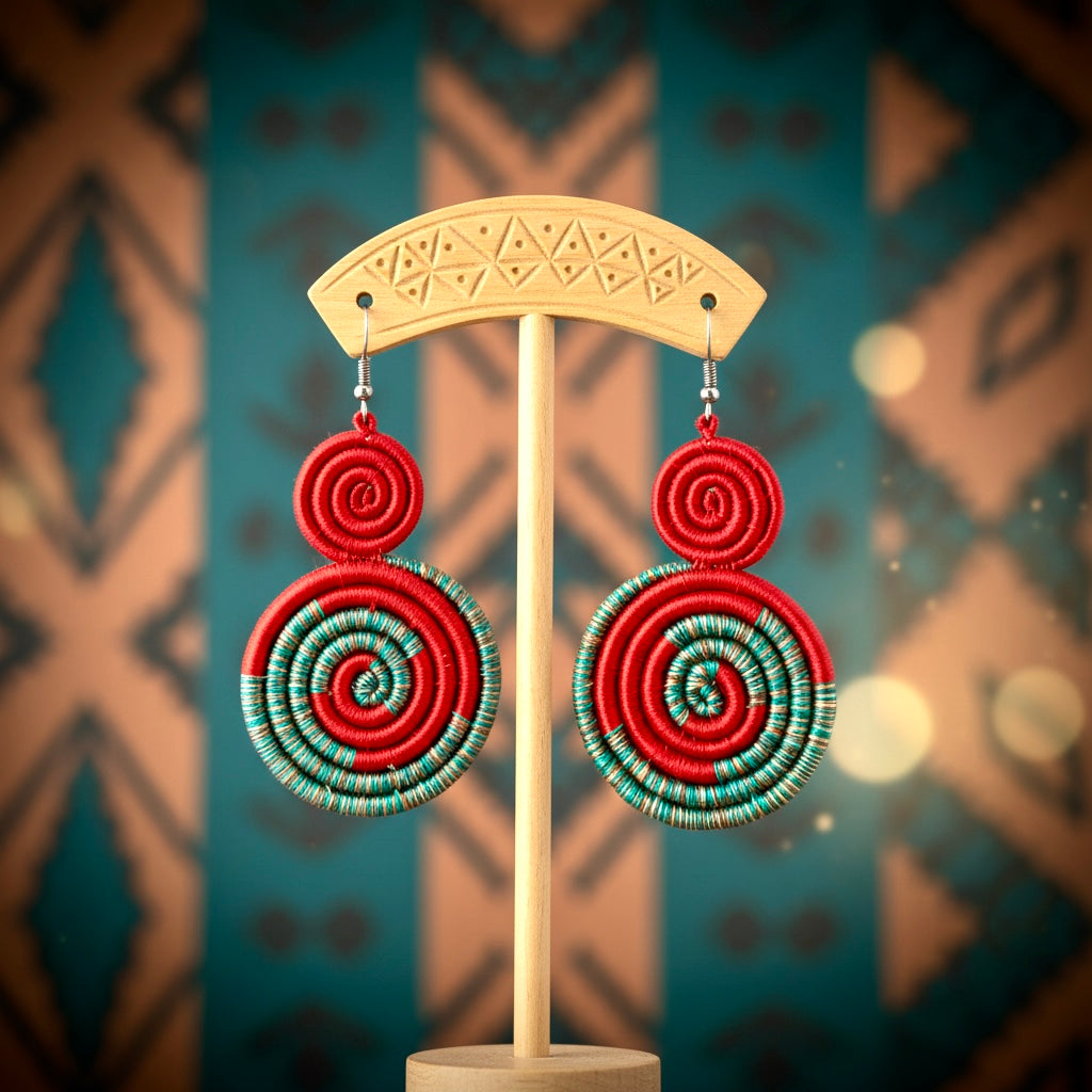 The red straw Ear rings